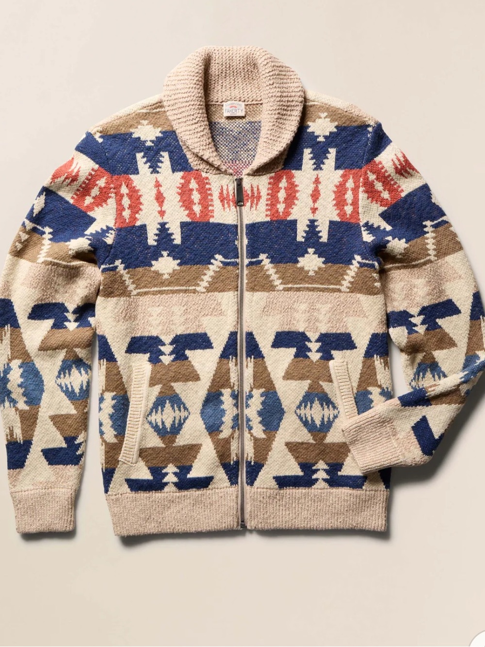 Faherty Men Voice Eagle Cardigan SMALL NWT